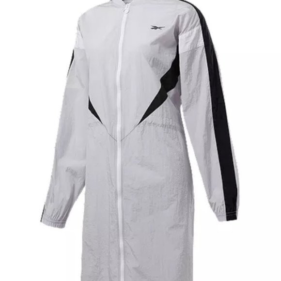 New Reebok Woven Long Sleeve Stirling Grey Bomber Collar 3/4 Length Jacket US XL - Picture 4 of 15